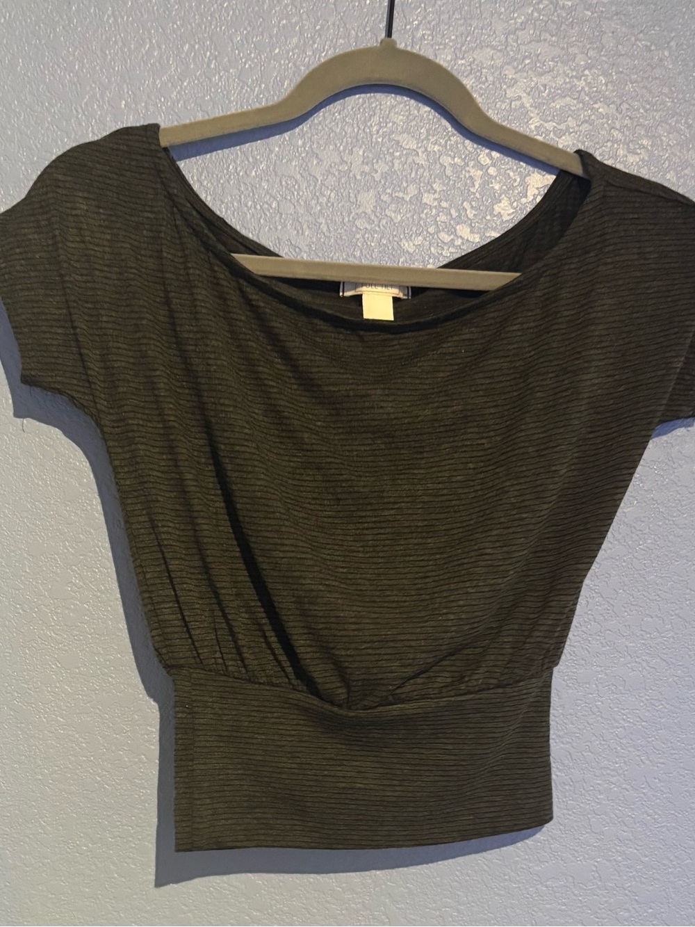Full Tilt Stripped Short Sleeve Crop Top